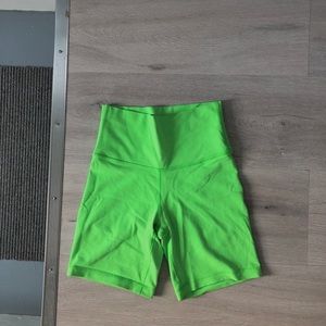 Neon green TNA biker shorts